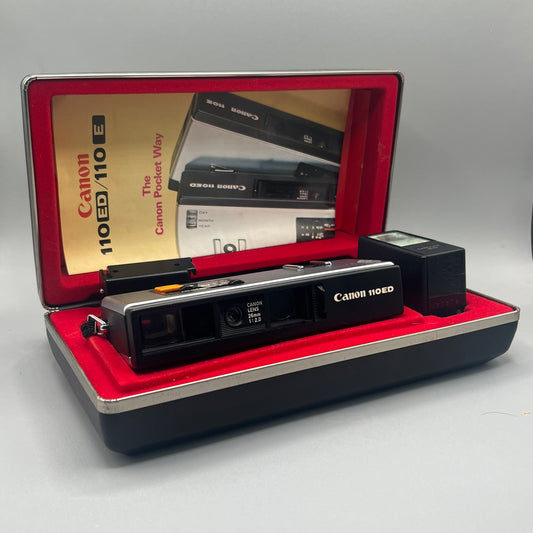 Canon 110 ED Vintage 70s Black Pocket Film Camera