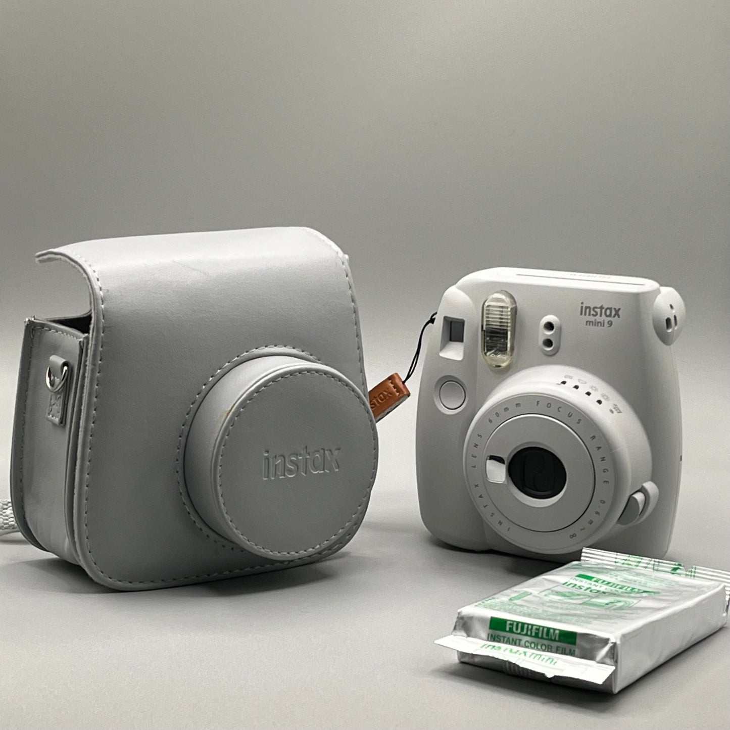 InstaxMini 9 Light Gray Film Camera with Case